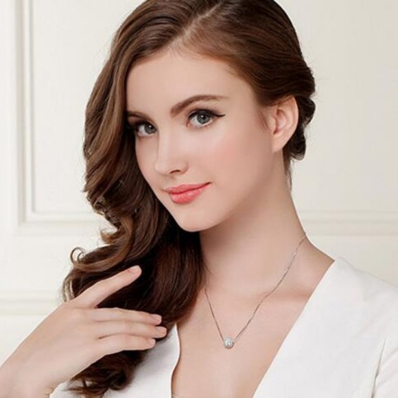 Jewelry New 925 Sterling Silver Diamond Ball Necklace Poshmark